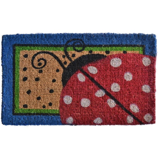 Multi-Colored 30 in. x 18 in. Coir Non-Slip Indoor/Outdoor Door Mat
