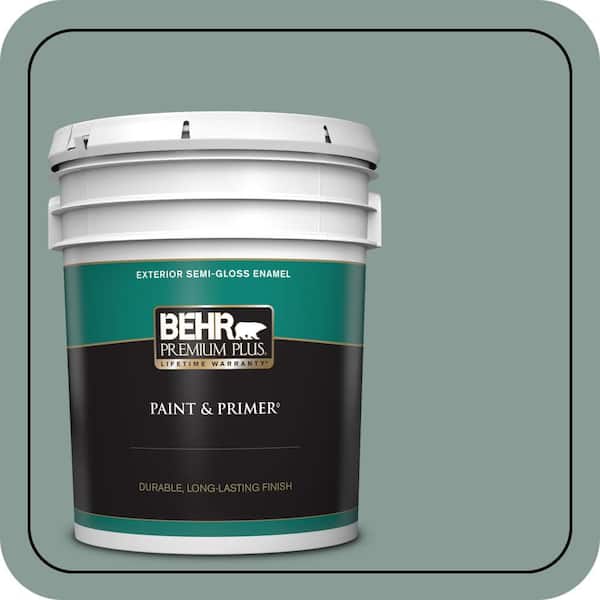 BEHR PREMIUM PLUS 5 gal. #490F-5 Cloud Burst Semi-Gloss Enamel Exterior Paint & Primer