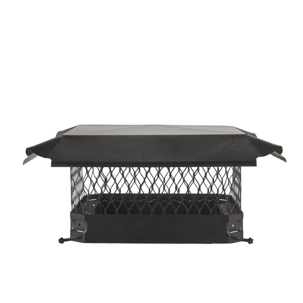 HY-C 13 in. x 13 in. Bolt-On Single Flue Chimney Cap in Black Galvanized Steel