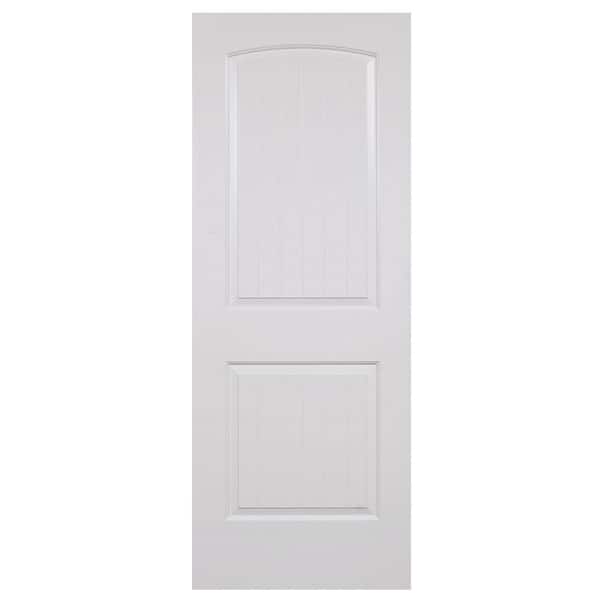 Steves & Sons 24 in. x 80 in. 2-Panel Round Top Plank Smooth Hollow Core White Primed Composite Interior Door Slab