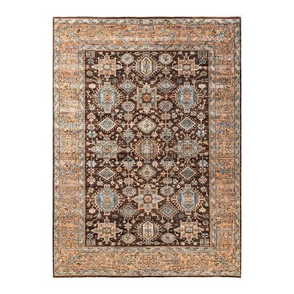 Serapi Brown 6 ft. x 9 ft. Tribal Wool Indoor Area Rug