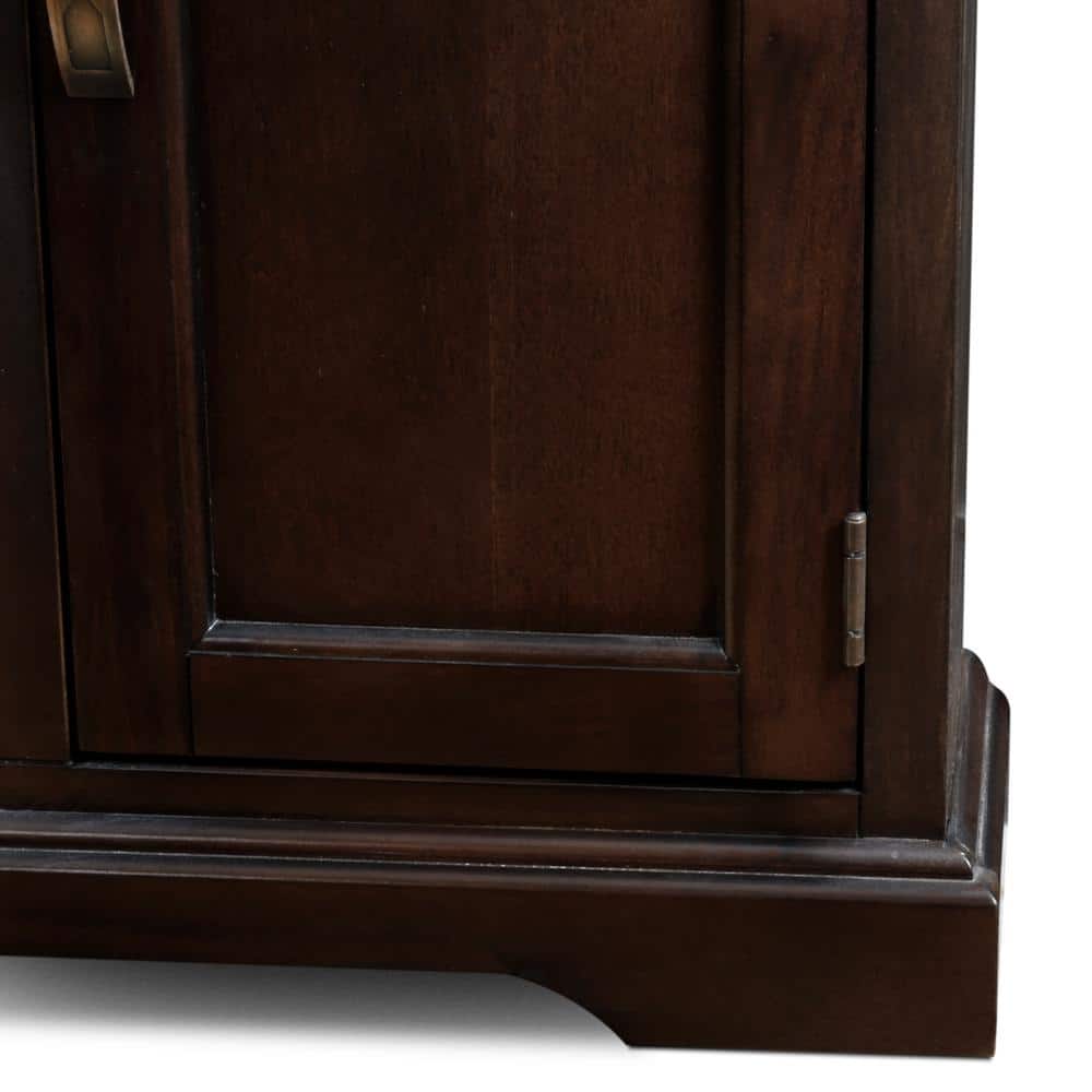 Riley Holliday 63" Brown Hardwood TV Stand with Cabinet