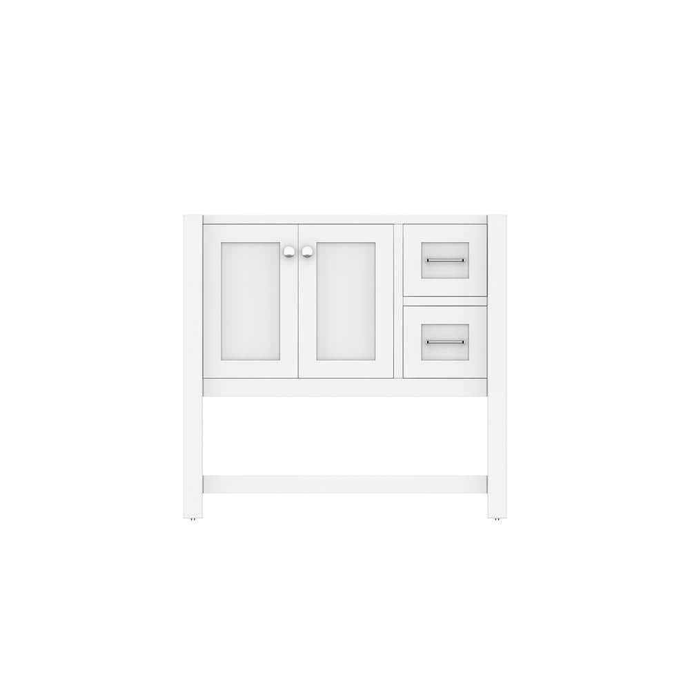 Wilmington 35" White Solid Wood Freestanding Vanity Base