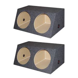 Dual 12 in. Sealed Angled Subwoofer Box Speaker Enclosure (2-Pack)