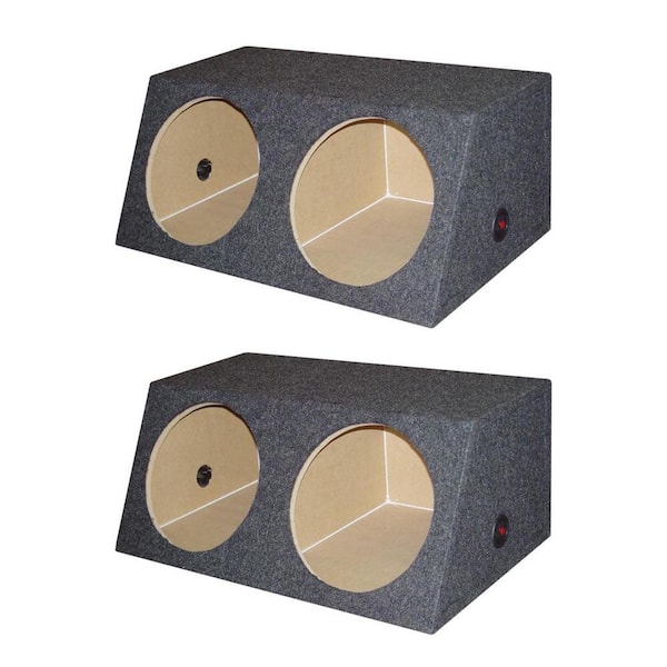 Q POWER Dual 12 in. Sealed Angled Subwoofer Box Speaker Enclosure 2 x QSMBASS12 - The Home Depot
