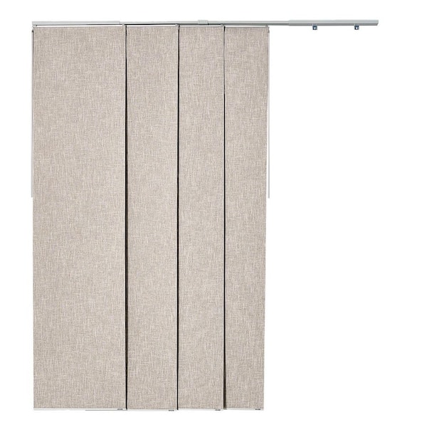 Panel Track Blinds, Extendable Track from 21.25 in. to 86 in. W, Trimmable Panel Up to 96 in. H, Brown,Cordless