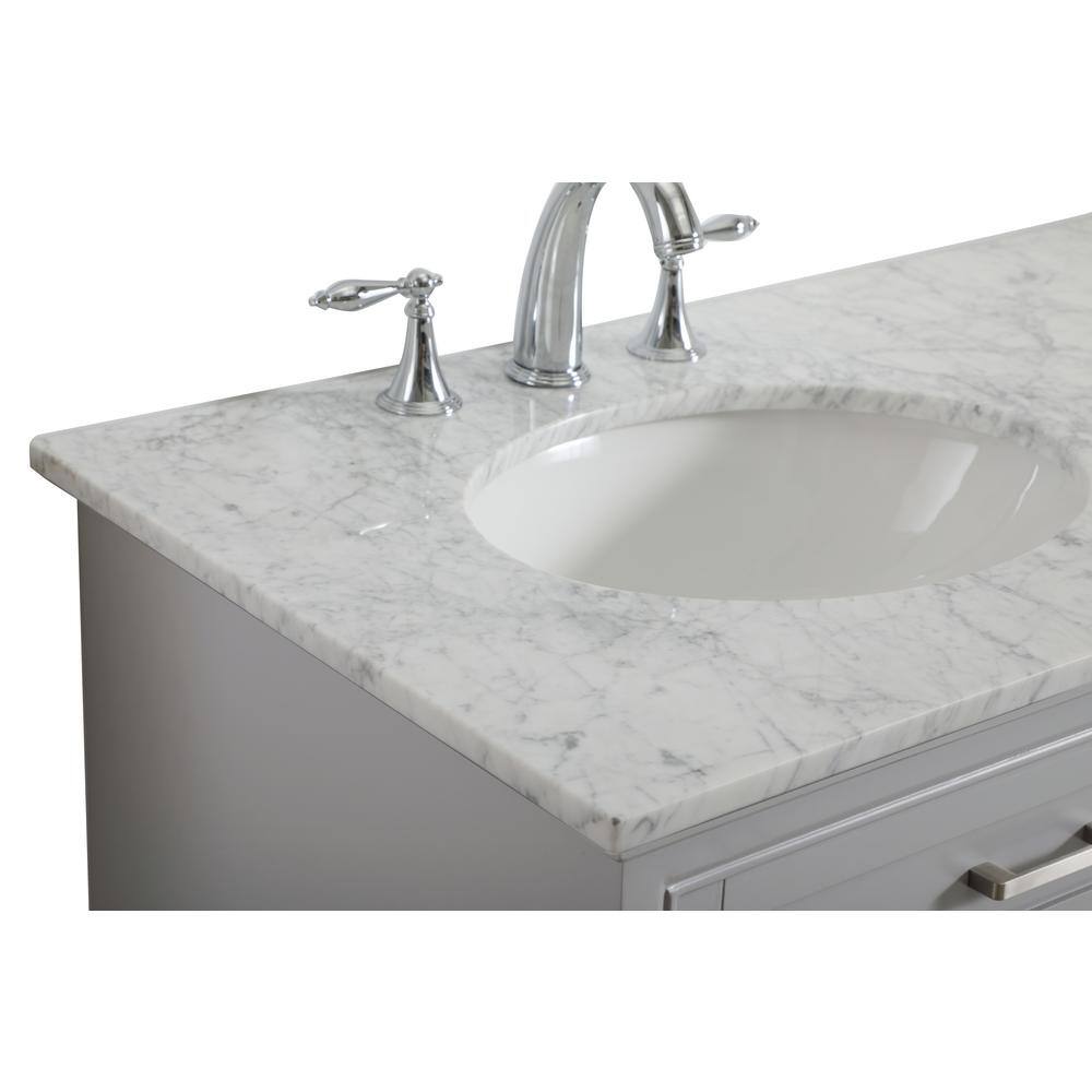 60" Light Grey Double Vanity Set with Marble Top