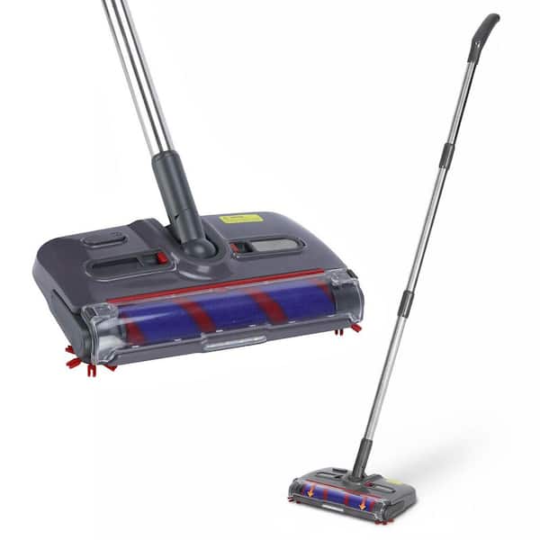 Cordless Swivel Carpet Cleaner Carpet Cleaner for Rugs and Hard Floors in Gray with Fluffy and Silicone Brushes
