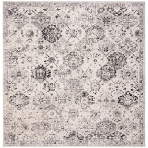 Madison Silver/Gray Doormat 3 ft. x 3 ft. Square Border Area Rug