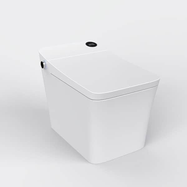 Smart Bidet Elongated Toilet in White with UV Self-Cleaning Nozzle, Auto Open/Close, Night Light, Remote Control