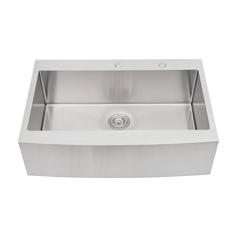 33 in. Farmhouse Apron Single Bowl Stainless Steel Kitchen Sink with Workst