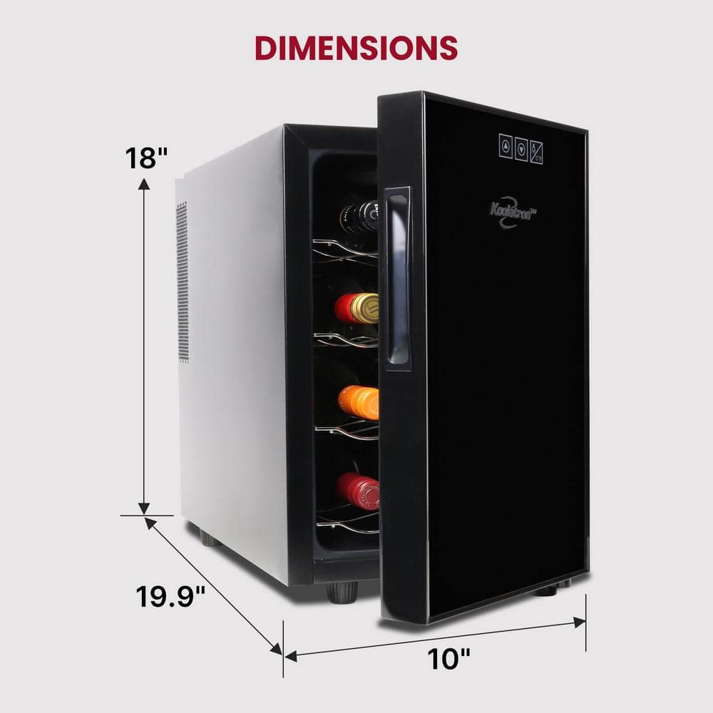 Compact Stainless Steel Thermoelectric 8-Bottle Wine Cooler with Glass Door