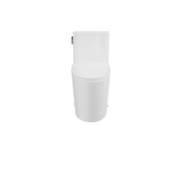 1-piece 1.1/1.6 GPF Dual Flush Elongated Toilet in White Seat Included