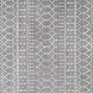 Moroccan HYPE Boho Vintage Diamond Gray/Ivory 8 ft. Square Area Rug