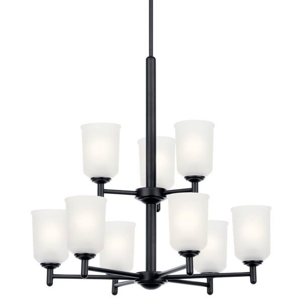 KICHLER Shailene 26.25 in. 9-Light Black 2-Tier Transitional