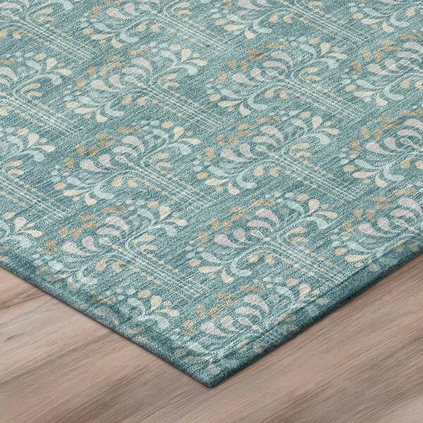 Chantille Machine Washable Indoor/Outdoor Abstract ACN3065 Teal 3 ft. x 5 ft. Area Rug