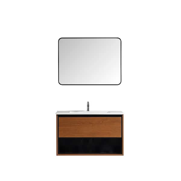 Mediterraneo Enzo 32 in. Single Sink PVC Cherry Oak Wood
