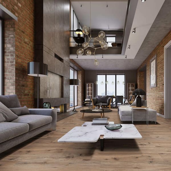 Forrest Brown 30 MIL x 7 in. W x 48 in. L Waterproof Click Lock Luxury Vinyl Plank Flooring (23.877 sq. ft. /Case)