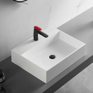 26 in. Wall-Mount or Countertop Install, Bathroom Sink with Single Faucet Hole in Matte White