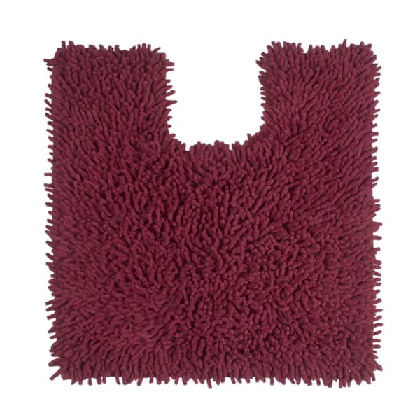 HOME WEAVERS INC Fantasia Bath Rug 100% Cotton Bath Rugs Set, 20 in. x20 in. Contour, Red