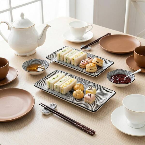 Condiment Servers 8-Piece Ceramic Material Sushi Dinnerware Set