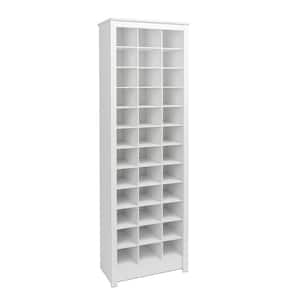 72.5 in. H x 23.5 in. W x 13 in. D 36 Pair White Shoe Storage Cabinet