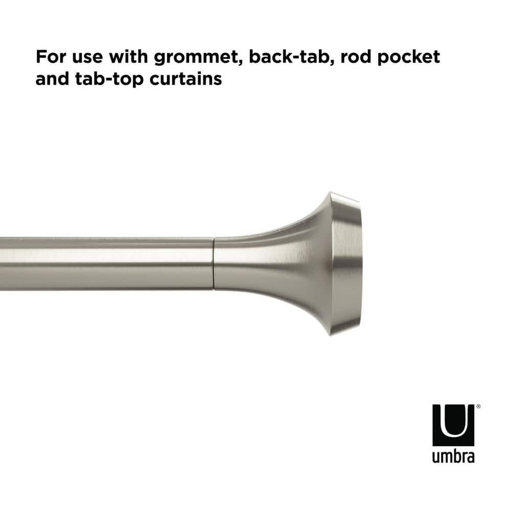 Ella Nickel Adjustable Modern Curtain Rod 72'' to 144''