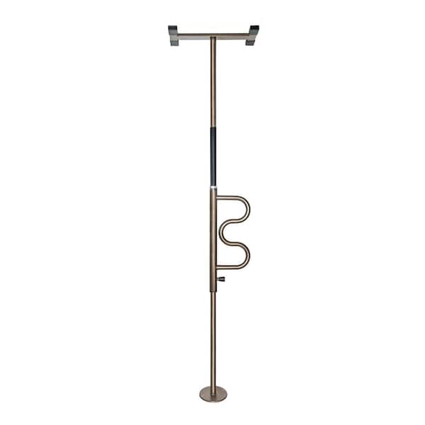 Stander Wonder Pole, Adjustable 84 in. to 120 in. Curved Grab Bar, Tension Mounted Floor to Ceiling Security Pole in Bronze