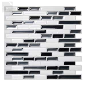 Como Gray 10 in. W x 10 in. H Peel and Stick Self-Adhesive Decorative Mosaic Wall Tile Backsplash (10-Tiles)