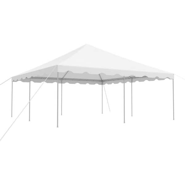 Commercial 20 ft. x 20 ft. White Heavy-Duty Party Canopy Tent