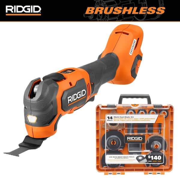 18V Brushless Cordless Multi-Tool with 14-Piece Blade Accessory Kit