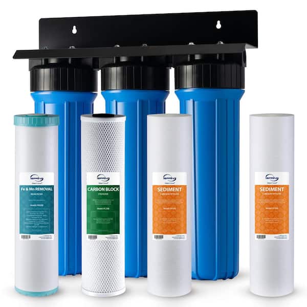 3-Stage Iron and Manganese Reducing Whole House Water Filtration System with an Extra Sediment Filter
