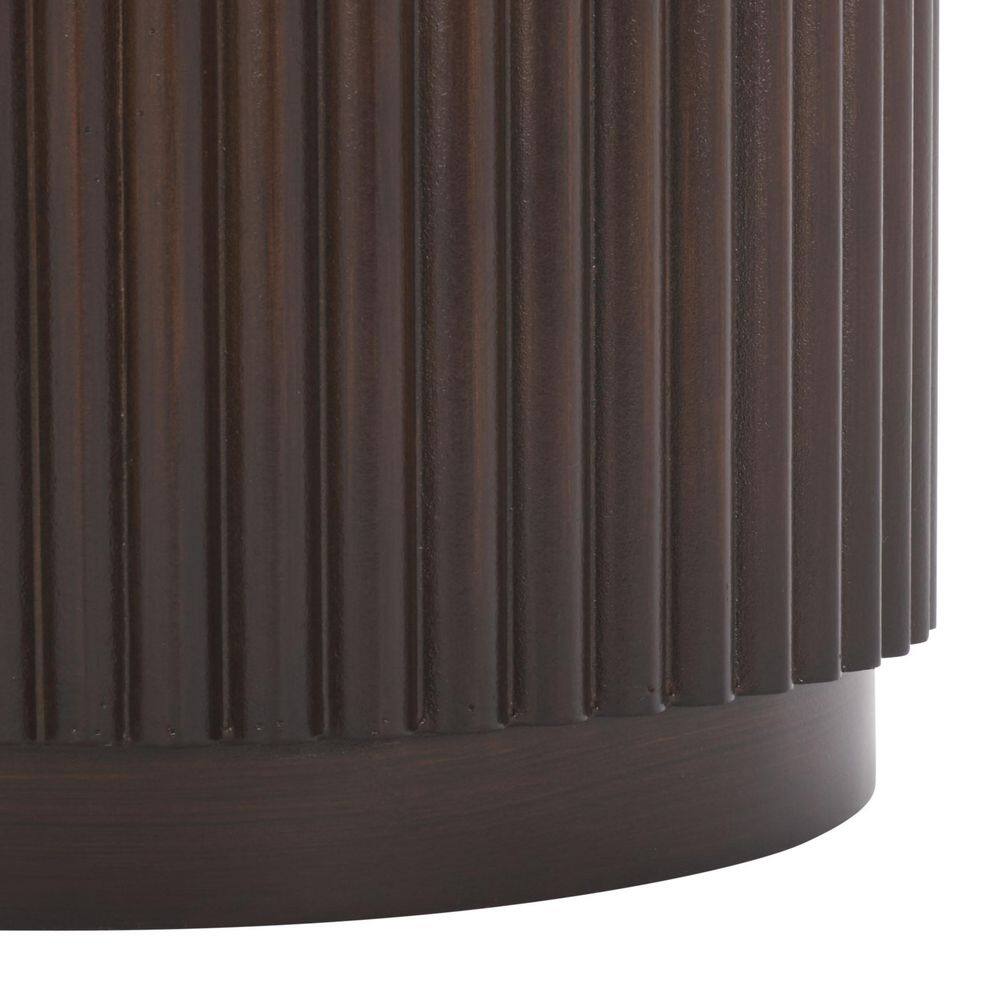 Agami 18.1 in. Dark Brown Round Wood End Table - thumbnail 4