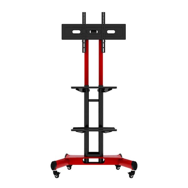 Universal Swivel TV Stand for 32-80 in. Red Height Adjustable Table Top TV Stand Mount with Tilt Max VESA 600x400mm