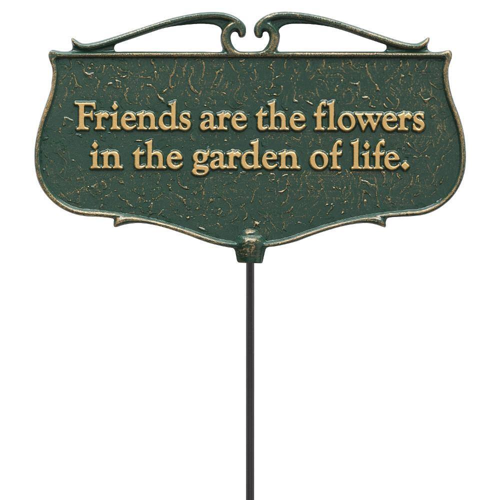 UPC 719455100417 product image for Whitehall Products Green/Gold Friends are the Flowers Garden Poem Sign | upcitemdb.com