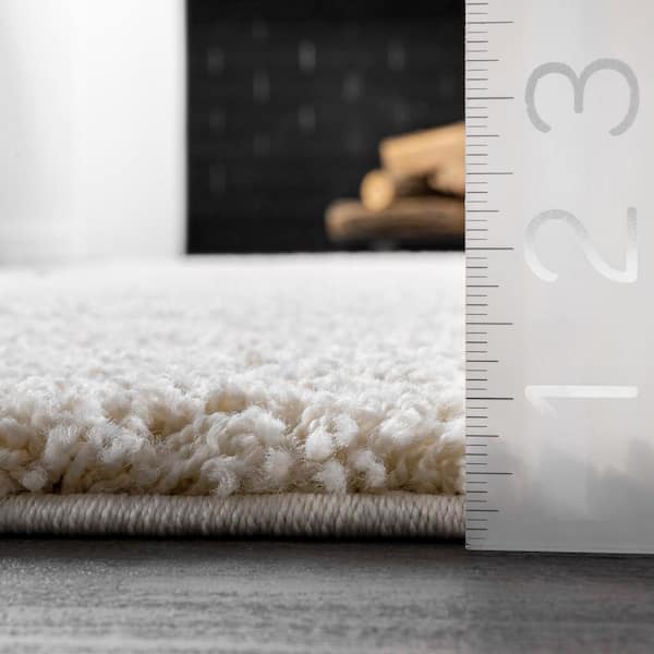 nuLOOM Carolyn Contemporary Curves Shag Cream 8 ft. Square
