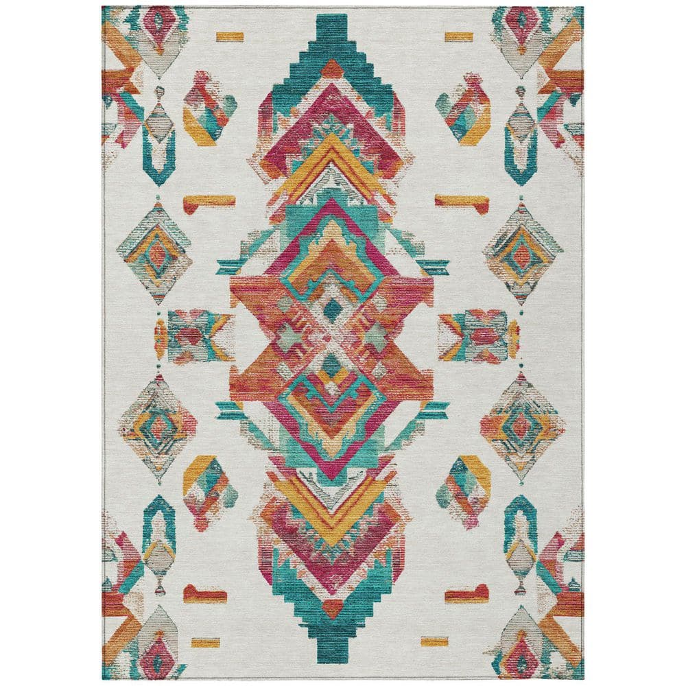 Chantille Machine Washable Indoor/Outdoor Abstract ACN2661 Ivory 5 ft. x 7 ft. 6 in. Area Rug price history on PriceWatchPro