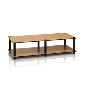Just No Tools 41 in. Light Cherry Particle Board TV Stand Fits TVs Up to 55 in. with Open Storage