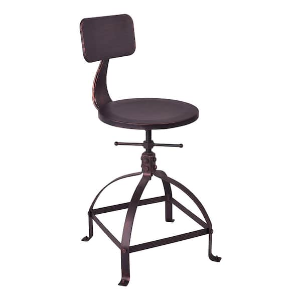Armen Living Jace Industrial Copper Adjustable Bar Stool