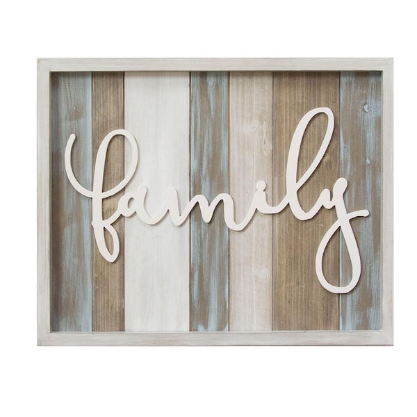 Stratton Home Decor Rustic Family Wood Decorative Sign Wall S09588 The Depot - Family Sign Wall Art