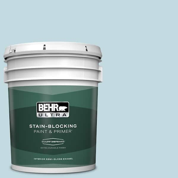 BEHR ULTRA 5 gal. #S480-1 Rain Dance Extra Durable Semi-Gloss Enamel Interior Paint & Primer