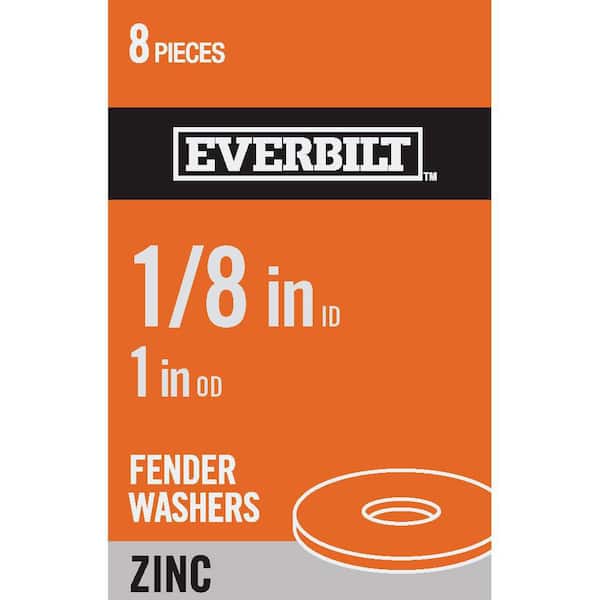 Everbilt 1/8 in. x 1 in. Zinc-Plated Steel Fender Washers (8-Pack)