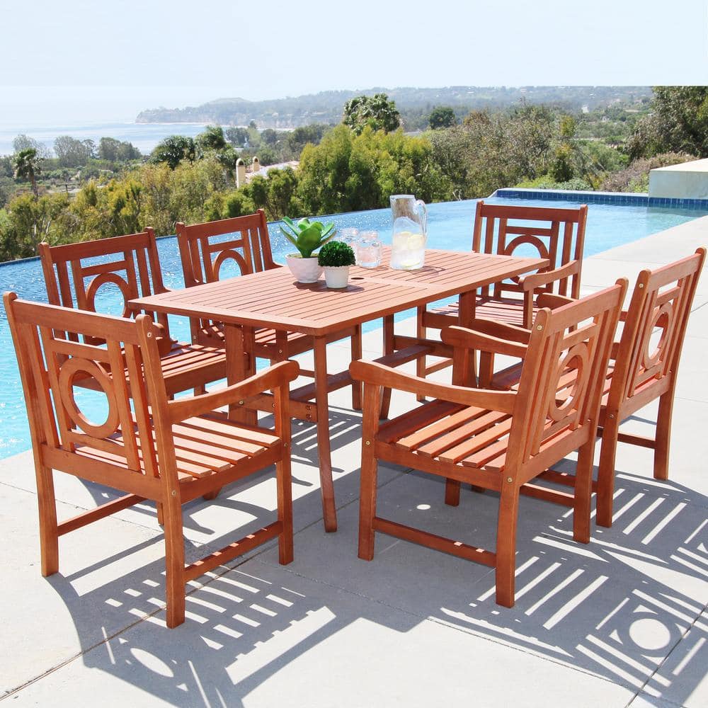 Vifah Malibu 7-Piece Rectangle Patio Dining Set-V189SET15 - The Home Depot