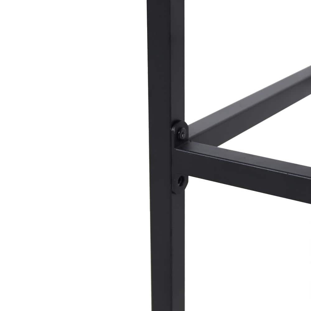 Gray and Black Iron Outdoor Bar Stools, 30" Set of 2