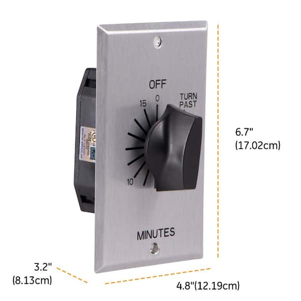 GE 20 Amp 15 Minute In-Wall Indoor Spring Wound Timer 07060