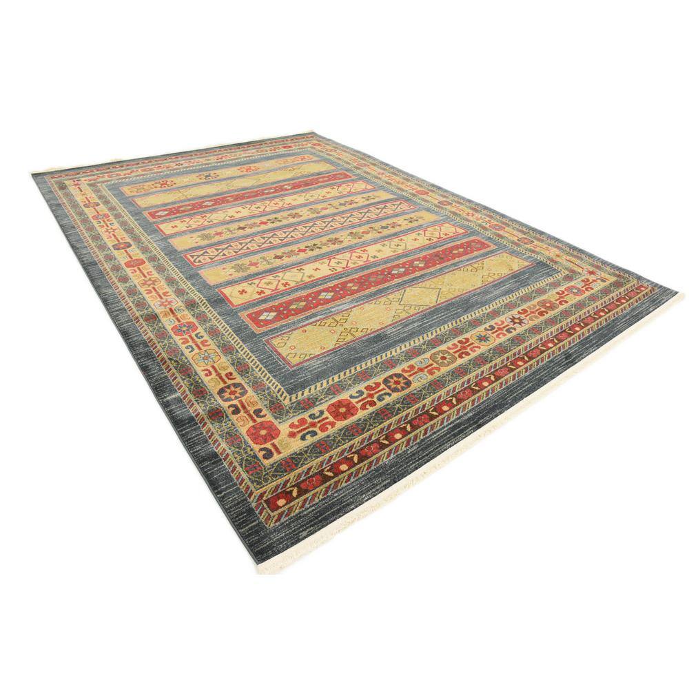 Luxe Lodge High Pile 8'x11' Blue Synthetic Area Rug