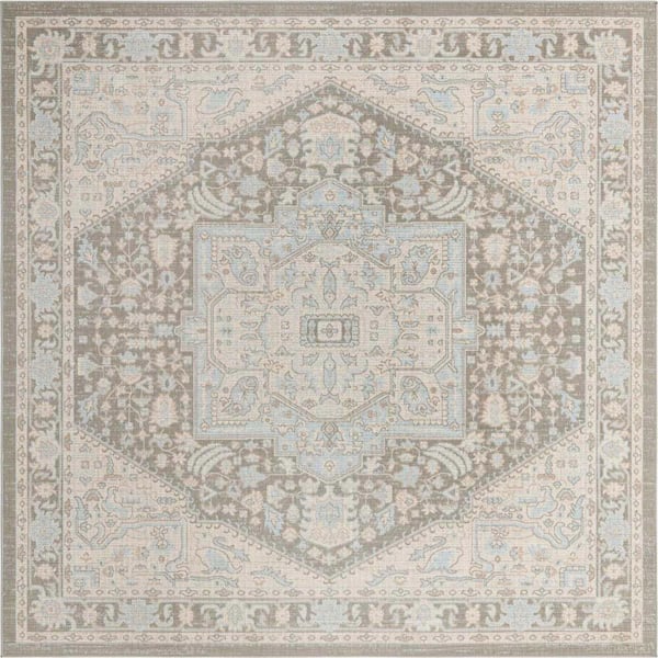 Unique Loom Whitney Milano Cloud Gray 7 ft. 10 in. x 7 ft. 10 in. Area Rug