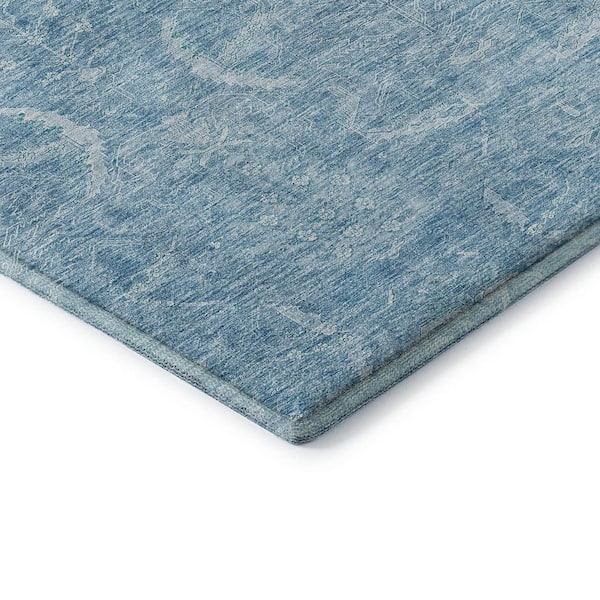 Mayfield Premium Machine Washable Abstract AMF1083 Sky 2 ft. 3 in. x 7 ft. 6 in. Runner Rug