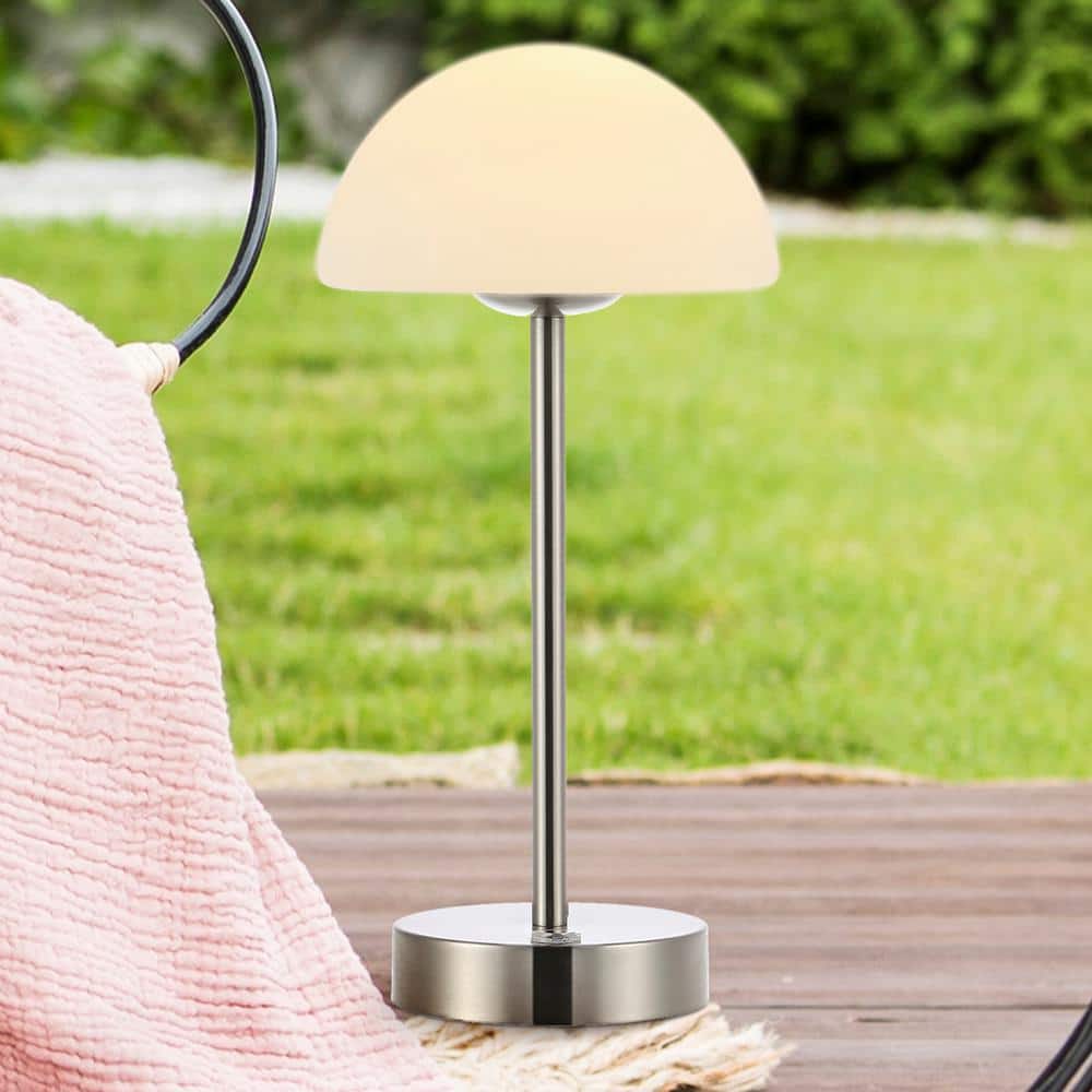 Xavier 12.5" Nickel Polished Cordless LED Buffet Lamp