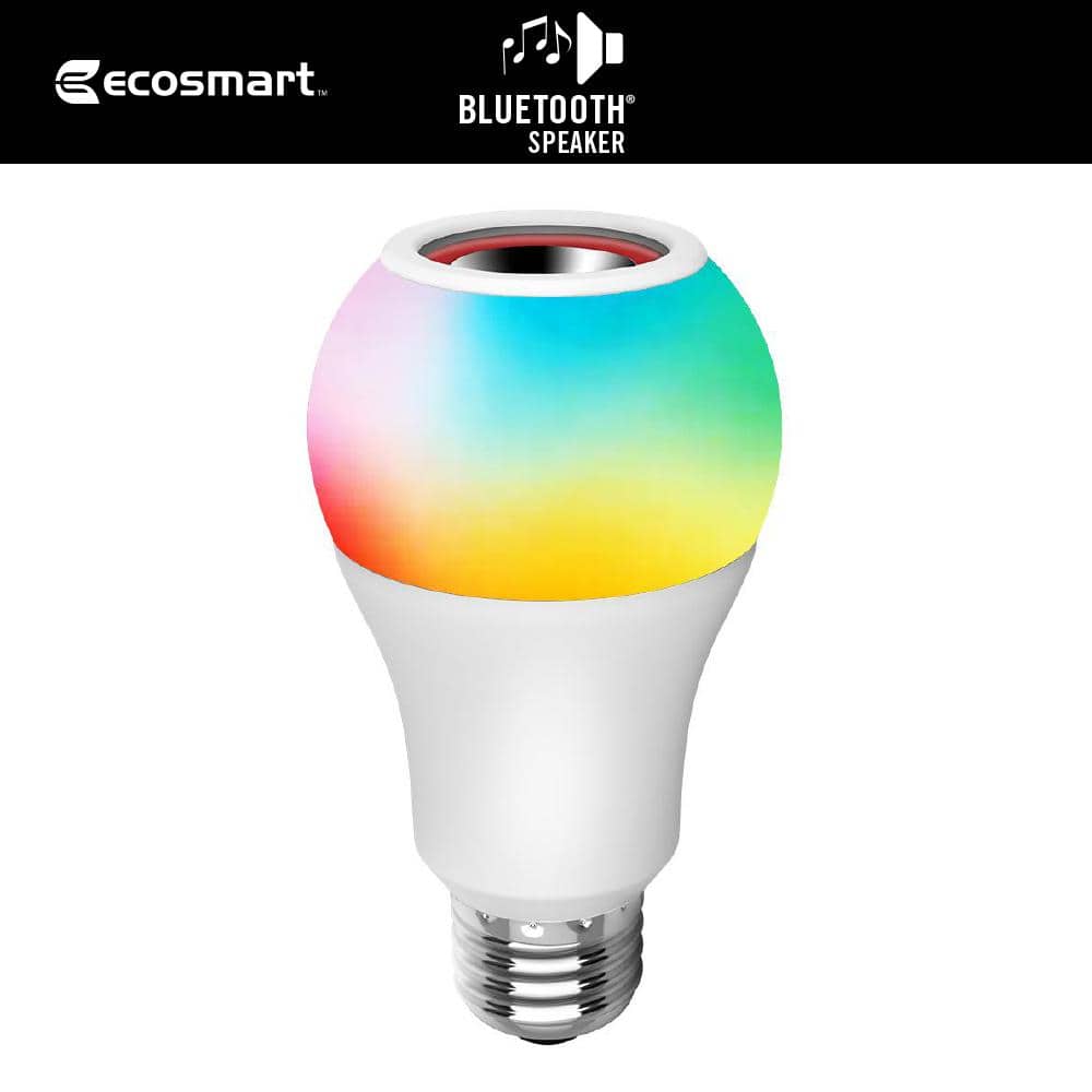 EcoSmart 60-Watt Equivalent A19 CEC Bluetooth Speaker Colored Plus